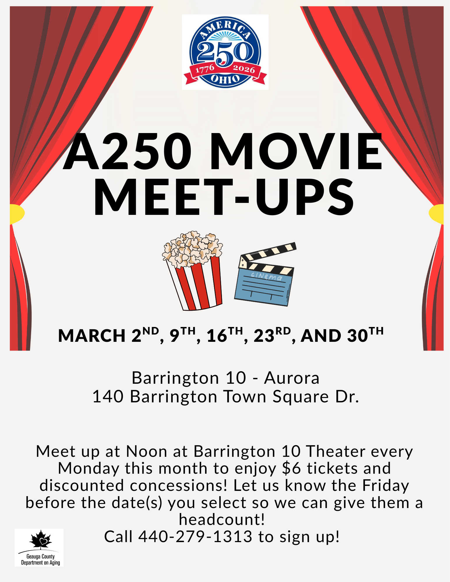 BSC A250 MOVIE Meet-ups flyer