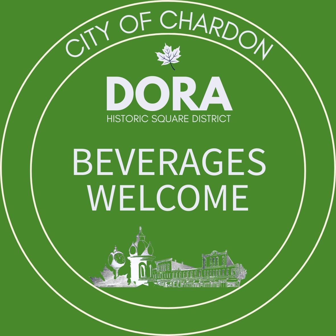 Green logo DORA businesses that allow liquor